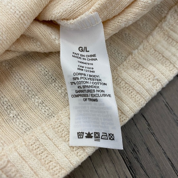 Dynamite Cream Ribbed Sleeveless Knit Tank Top Basic Layering Shirt Size Large - Picture 3 of 7